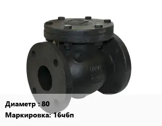 Клапан чугунный 80 16ч6п Ру16 обратный